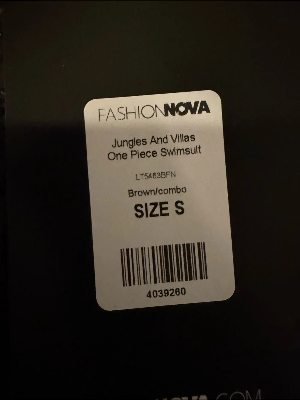 Fashion Nova Jungles & Villas One Piece Monokini Swimsuit NWT Small
